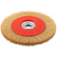 Корщетка-колесо, стальная латунированная волнистая проволока 250 мм (39017)