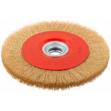 Корщетка-колесо, стальная латунированная волнистая проволока 250 мм (39017)