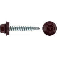 Шурупы кровельные со сверлом 4.8 х 32, темно-борд. RAL-3005 (фасовка 250шт) (23561-4)
