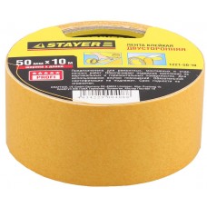 Лента клейкая двухсторонняя 50 мм, 10 м, на полипропиленовой основе STAYER 1221-50-10