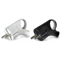 Вилка угловая с ушком с заземлением белая (16 А; 250 В ) 