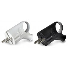 Вилка угловая с ушком с заземлением белая (16 А; 250 В ) UNIVERSAL (83307)