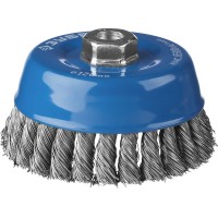 Щетка-крацовка чашечная для УШМ 120 мм, жгутированная стальная проволока 0.5 мм ЗУБР Профессионал 35275-120_z02