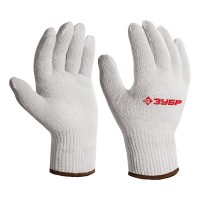 Перчатки х/б ОПТИМА, L-XL, без покрытия, 10 класс ЗУБР 11445-XL
