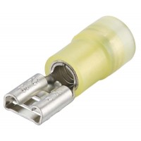 Гильзы флажковые, изолированные, жёлтые, 6.3 x 0.8 мм, 4.0-6.0 мм?, 100 шт (KN-9799022)