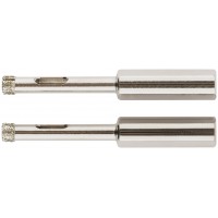 Коронки кольцевые по керамограниту, камню и кафелю алмазные, набор 2 шт., 6х65 мм (16201)