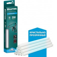 Клеевые стержни 11?250 мм Cristal кристально прозрачные 10 шт KRAFTOOL 06846-10