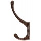 Крючок-вешалка двойной, антик медь (66872)