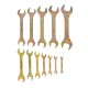 Набор ключей рожковых 6-32 мм, 12 шт, желтый цинк Сибртех (15281)