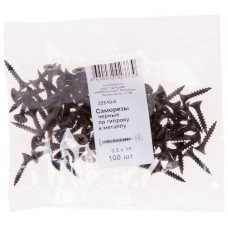 Саморезы черные по гипроку к металлу 3,5 х 19 100 шт Фасовка (22519-0)