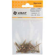 Шурупы желтопассированные, универсальные 3.5 х 25 ( фасовка 27 шт.) (21225-2)