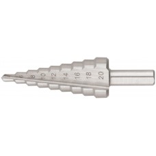 Сверло ступенчатое HSS по металлу, 9 ступеней, 4-20 мм