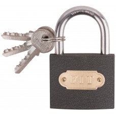 Замок навесной железный 50х40 мм, стальная дужка 7 мм (67150)