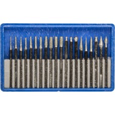 Набор алмазных мини-насадок для гравера 20 шт, хвостовик d 3 мм, Р 150–180 ЗУБР Профессионал 33383-H20