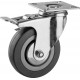 Колесо поворотное с тормозом d 100 мм, г/п 65 кг, резина/полипропилен ЗУБР 30956-100-B