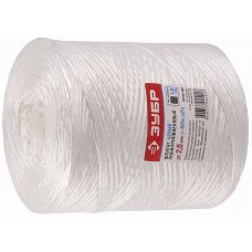 Шпагат полипропиленовый d 2.0 мм, 400 м, 1600 текс, 22 кгс, белый ЗУБР 50100-400