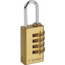 Навесной замок кодовый 35 х 21 х 10 мм, 4 диска, мини ЗУБР Профессионал 37118-2_z02