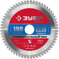 Диск пильный по алюминию 190 x 20/16 мм, 60Т ЗУБР Универсальный рез 36916-190-20-60_z01