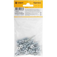 Комплект: Винт DIN7985 4х30, с гайкой М4 DIN934, шайбой М 4 DIN125, шайбой М 4 DIN127 (фасовка 20шт.) (24823-3)