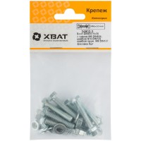 Комплект:Болт DIN933 6х30, с гайкой М6 DIN934, шайбой М 6 DIN125, шайбой пруж. М6 DIN127 (фасовка 9шт.) (24802-3)