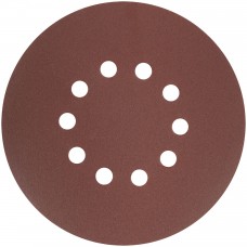 Круги шлифовальные с отверстиями (липучка), алюминий-оксидные, 225 мм, 5 шт. Р 120 (39896)