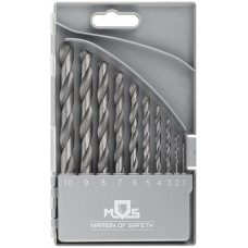 Набор сверл по металлу HSS, угол заточки 118°, пласт. кейс, 10 шт. (1-2-3-4-5-6-7-8-9-10мм) (35601М)