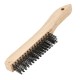 Щетка зачистная четырехрядная, закаленная прямая проволока с деревянной ручкой Сибртех (74804)