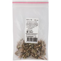 Шурупы желтопассированные, универсальные 3,5 х 16 100 шт Фасовка (21216-0)