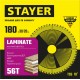 Диск пильный по ламинату Laminate STAYER 180x30/20 мм 56Т аккуратный рез 3684-180-30-56_z01  