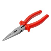 Длинногубцы прямые Econom, 200 мм, шлифованные, пластмассовые рукоятки Matrix (17194)