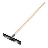 Грабли стальные, 420х1300 мм, 16 витых зубьев, деревянный черенок, Сибртех (61763)