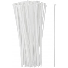 Хомуты нейлоновые для проводов, белые 100 шт., 4,8х300 мм (60376)