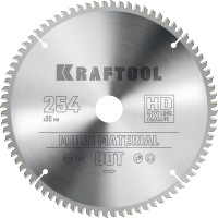 Пильный диск по алюминию Multi Material, 254 х 30 мм, 80Т KRAFTOOL 36953-254-30