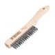 Щетка зачистная 3-х рядная, прямая проволока из нержавеющей стали с деревянной ручкой, EFP// Denzel (74843)