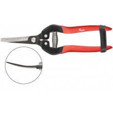 Секатор садовый, режущие кромки внахлест, изогнутые лезвия, ПВХ накладки на ручки 190 мм (76260)