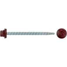 Шурупы кровельные со сверлом 4.8 х 70 100шт , красный RAL 3003 Фасовка (23554-0)