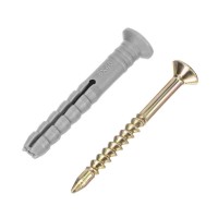 Дюбель-гвоздь полипропиленовый с потайным бортиком 6 х 40 мм, 200 шт Сибртех (42123)