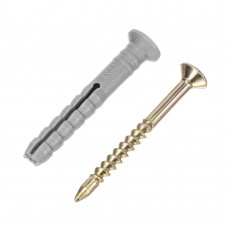 Дюбель-гвоздь полипропиленовый с потайным бортиком 6 х 40 мм, 200 шт Сибртех (42123)