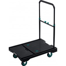 Платформенная тележка до 150 кг, платформа 68.0 х 49.5 см, складная рукоятка, складные колеса d 10 см, вес – 9.3 кг KRAFTOOL 38780-150