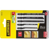 Набор полотен для лобзика T-хвост., по дереву, 5 шт SUPER №1 STAYER 15980-H5-1