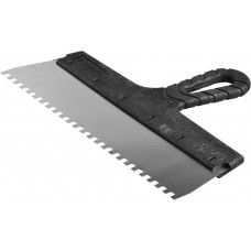 Шпатель фасадный нержавеющий 300 мм зуб 6?6 мм пластиковая ручка ЗУБР 10078-30-06