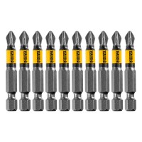 Бита PZ2х50, сталь легированная S2, 10 шт., круглый профиль, отрывная упаковка, , Е 6,3 Denzel (11680)