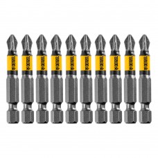 Бита PZ2х50, сталь легированная S2, 10 шт., круглый профиль, отрывная упаковка, , Е 6,3 Denzel (11680)