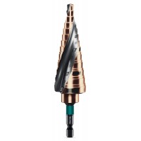 Сверло ступенчатое COBALT, 6–30 мм, 13 ступеней, азотирование, винтовая спираль KRAFTOOL 29691-6-30-13