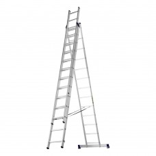 Лестница, 3 х 13 ступеней, алюминиевая, трехсекционная, Сибртех (97823)