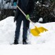 Лопата для уборки снега пластиковая, желтая, 420 х 425 мм, без черенка, Сибртех (61616)