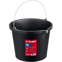 Ведро строительное пластиковое 12 л, высокопрочное с носиком ЗУБР 06093-12_z03