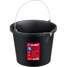 Ведро строительное пластиковое 12 л, высокопрочное с носиком ЗУБР 06093-12_z03