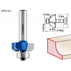 Фреза кромочная калевочная №2 22.2?8 мм радиус 4.8 мм ЗУБР Профессионал 28702-22.2