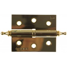 Петля карточная 75 x 63 x 2.5 мм, разъемная, левая, цвет латунь (PB), 2 шт ЗУБР 37605-075-1L